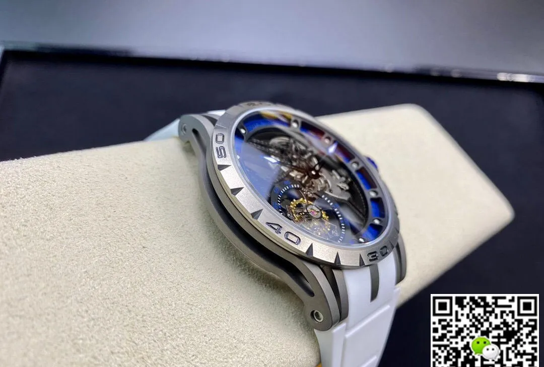 Roger Dubuis Excalibur RDDBEX0479 BBR Factory 1:1 Best Edition Replica Watch Tourbillon White Strap