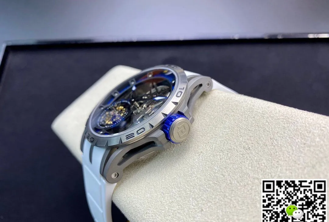 Roger Dubuis Excalibur RDDBEX0479 BBR Factory 1:1 Best Edition Replica Watch Tourbillon White Strap