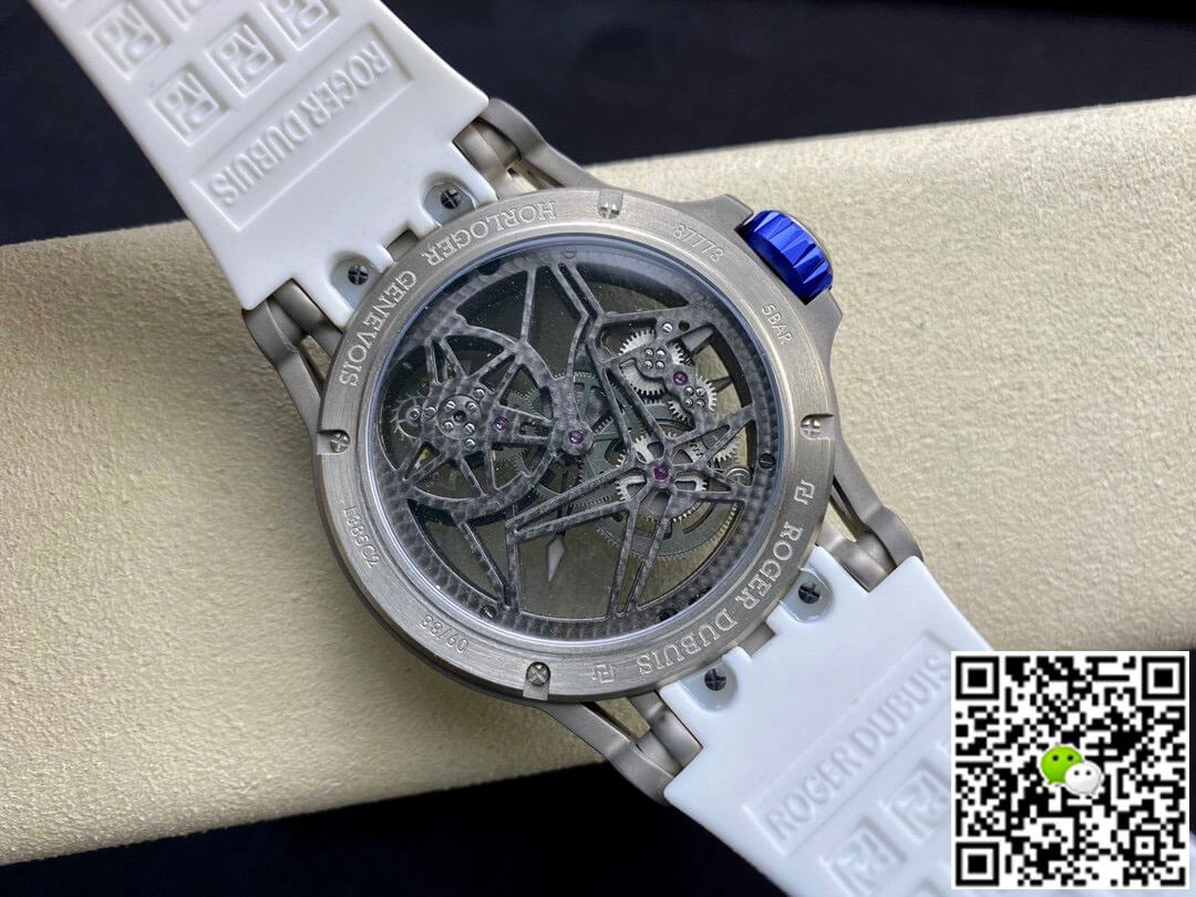 Roger Dubuis Excalibur RDDBEX0479 BBR Factory 1:1 Best Edition Replica Watch Tourbillon White Strap