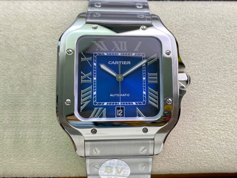 Cartier De Santos WSSA0013 2018 BV Factory 1:1 Best Edition Replica Watch Blue Dial Swiss ETA 9015 Stainless Steel Smartlinks Bracelet Blue Dial