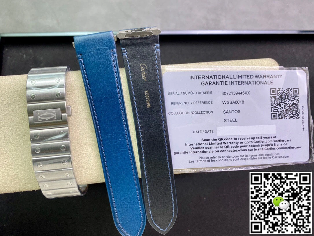 Cartier De Santos WSSA0013 2018 BV Factory 1:1 Best Edition Replica Watch Blue Dial Swiss ETA 9015 Stainless Steel Smartlinks Bracelet Blue Dial