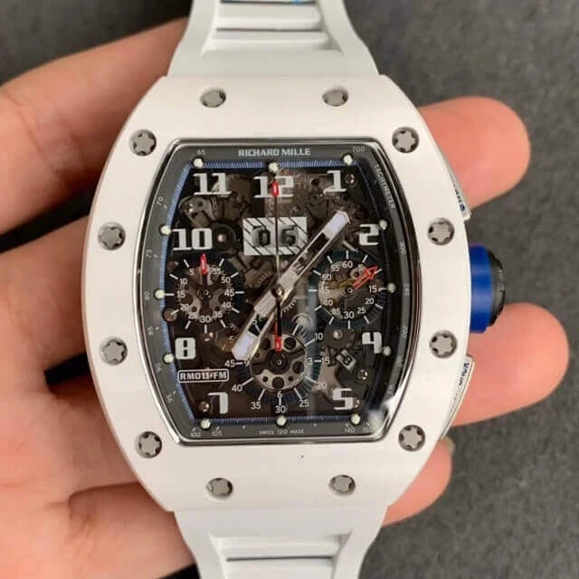 Richard Mille RM-011 KV Factory 1:1 Best Edition Replica Watch Ceramic White Strap