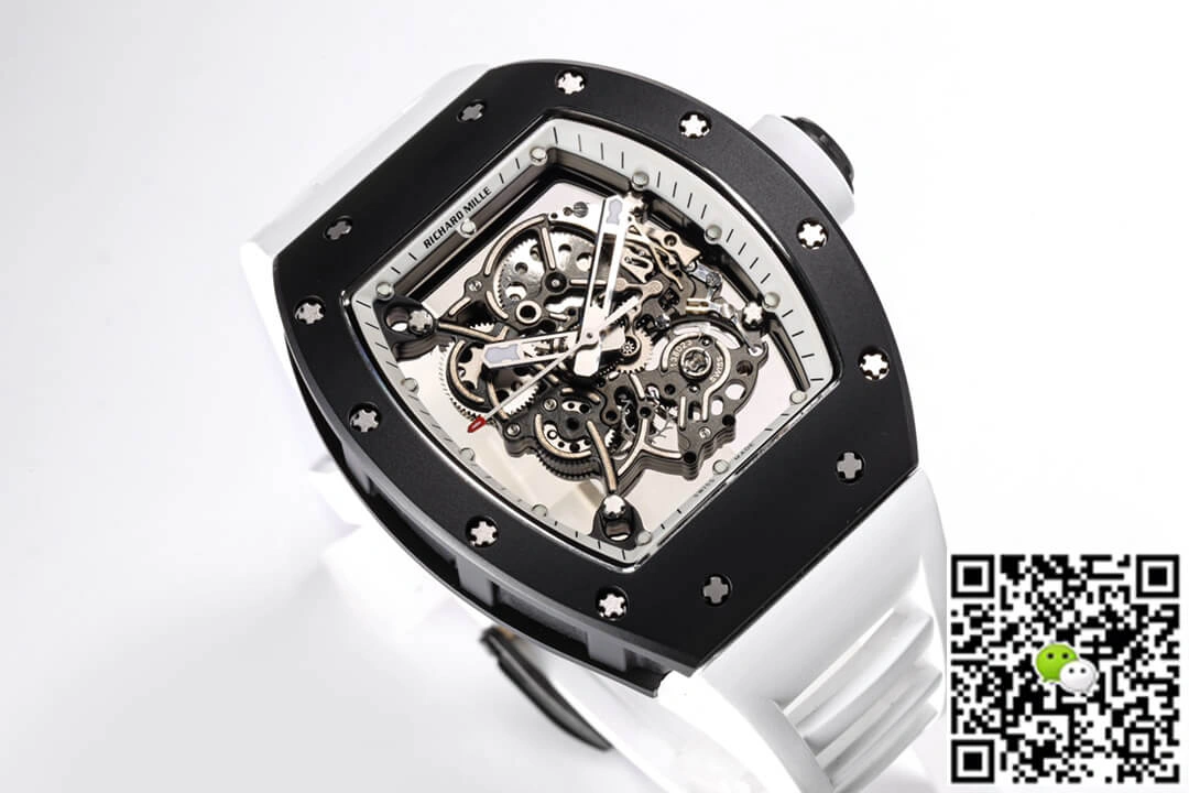 Richard Mille RM-055 BBR Factory 1:1 Best Edition Replica Watch White Rubber Strap