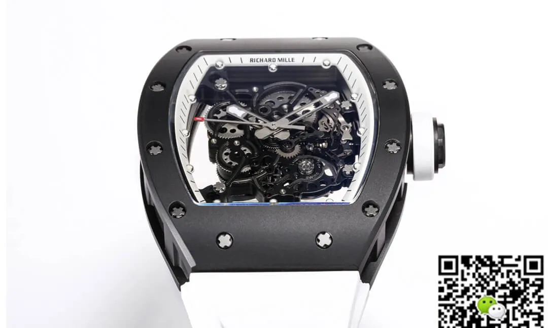 Richard Mille RM-055 BBR Factory 1:1 Best Edition Replica Watch White Rubber Strap