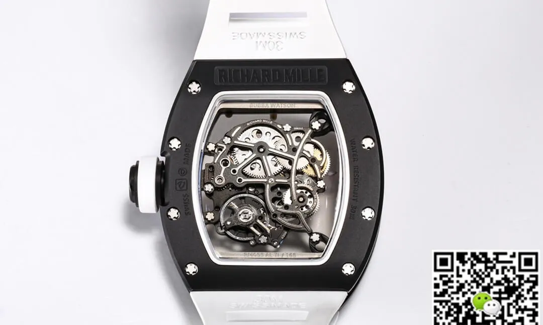 Richard Mille RM-055 BBR Factory 1:1 Best Edition Replica Watch White Rubber Strap