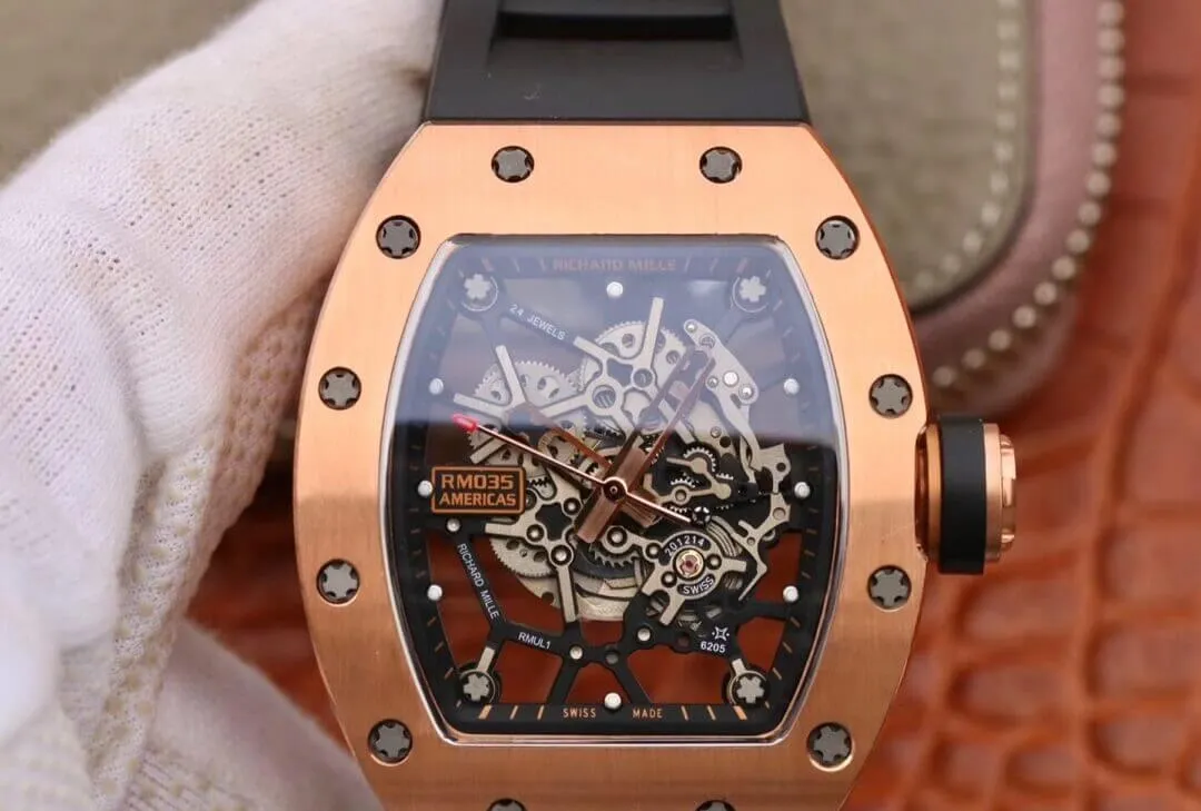 Richard Mille RM035 Americas KV Factory 1:1 Best Edition Replica Watch Black Strap