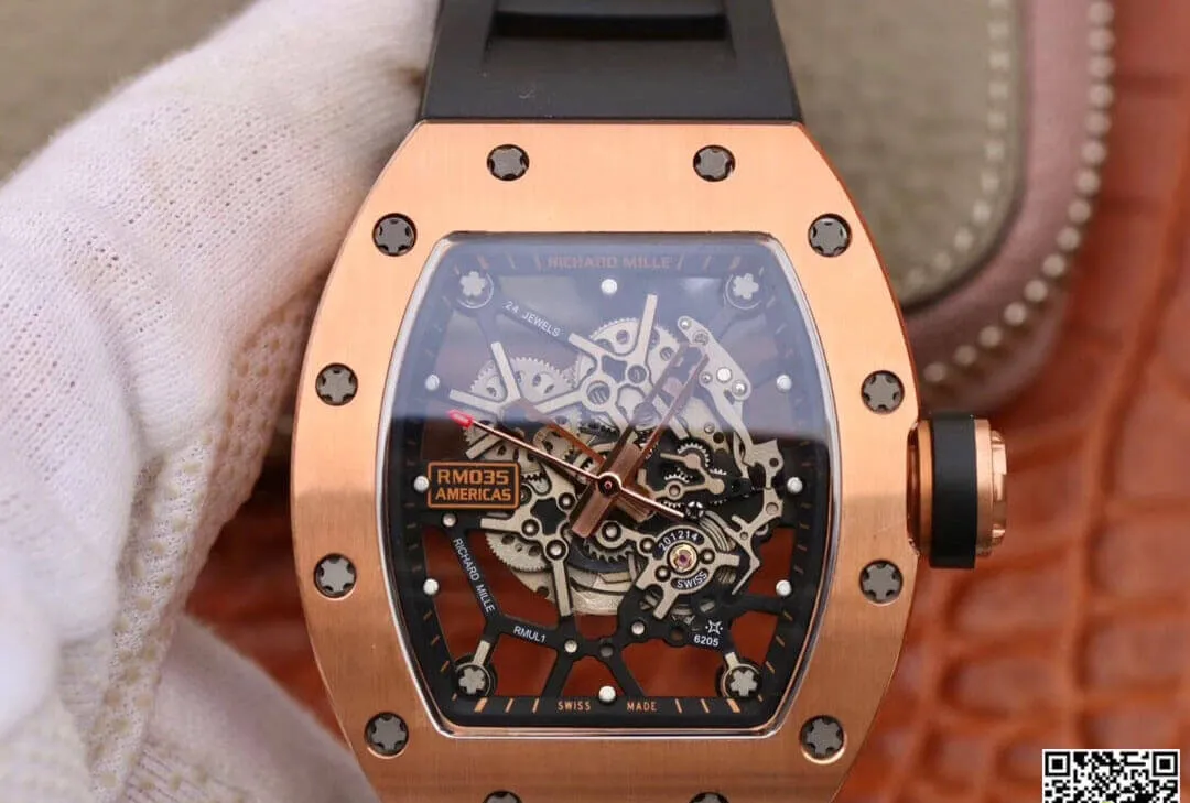Richard Mille RM035 Americas KV Factory 1:1 Best Edition Replica Watch Black Strap