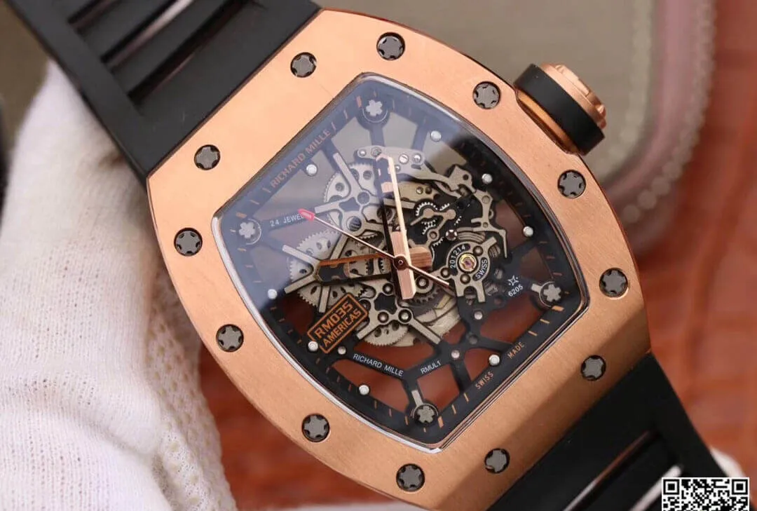 Richard Mille RM035 Americas KV Factory 1:1 Best Edition Replica Watch Black Strap