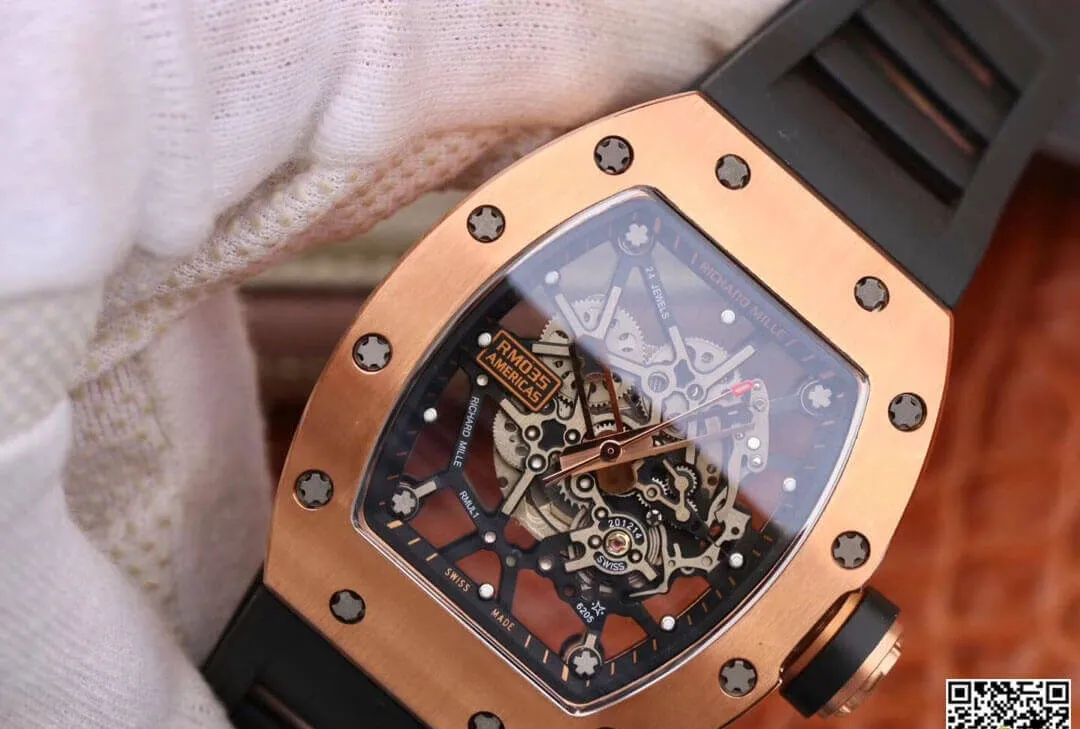 Richard Mille RM035 Americas KV Factory 1:1 Best Edition Replica Watch Black Strap