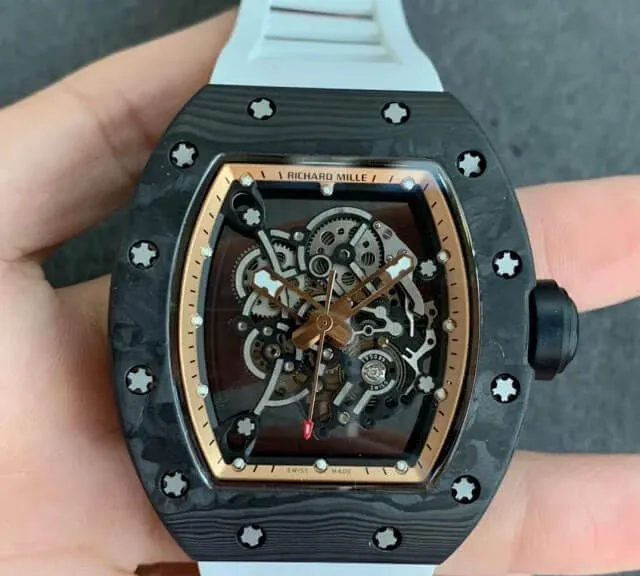 Richard Mille RM055 KV Factory 1:1 Best Edition Replica Watch V2 Carbon Fiber Case