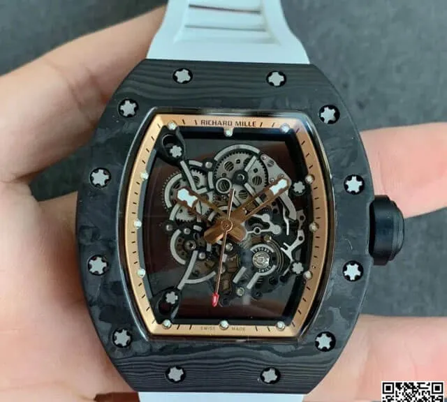 Richard Mille RM055 KV Factory 1:1 Best Edition Replica Watch V2 Carbon Fiber Case