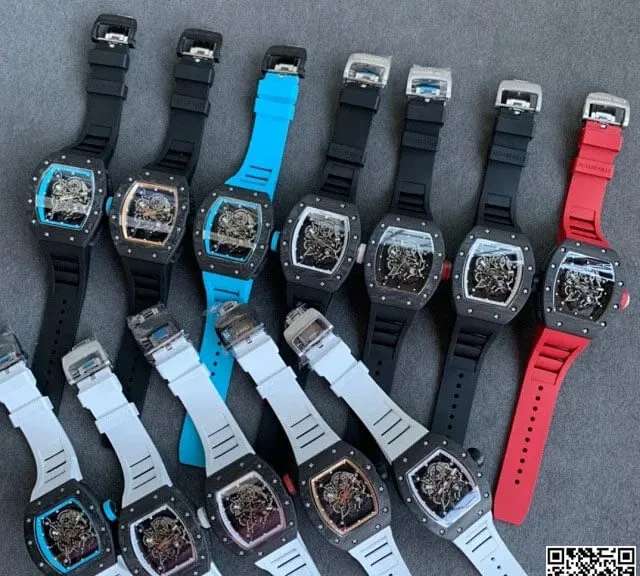 Richard Mille RM055 KV Factory 1:1 Best Edition Replica Watch V2 Carbon Fiber Case