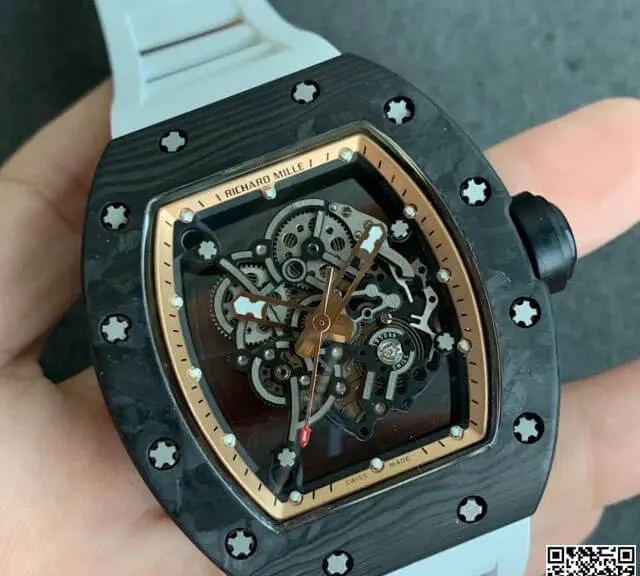 Richard Mille RM055 KV Factory 1:1 Best Edition Replica Watch V2 Carbon Fiber Case