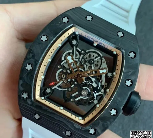 Richard Mille RM055 KV Factory 1:1 Best Edition Replica Watch V2 Carbon Fiber Case