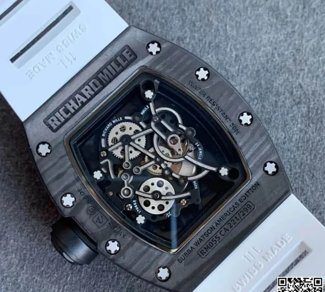 Richard Mille RM055 KV Factory 1:1 Best Edition Replica Watch V2 Carbon Fiber Case