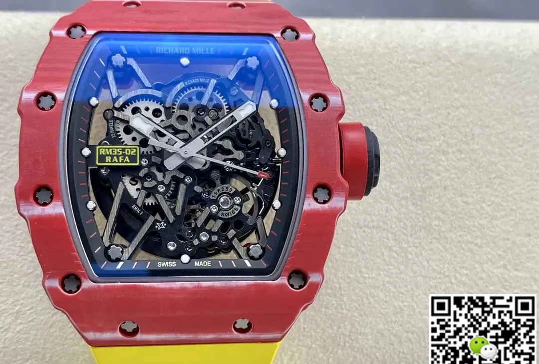 Richard Mille RM35-02 T+ Factory 1:1 Best Edition Replica Watch Yellow Rubber Strap