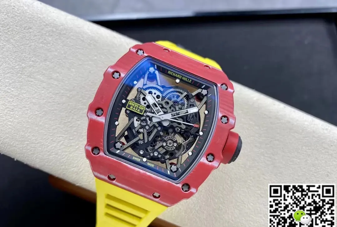 Richard Mille RM35-02 T+ Factory 1:1 Best Edition Replica Watch Yellow Rubber Strap