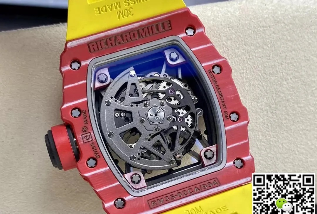 Richard Mille RM35-02 T+ Factory 1:1 Best Edition Replica Watch Yellow Rubber Strap