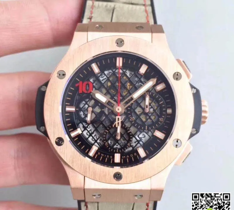 Hublot Big Bang 10 Years 1:1 Best Edition Replica Watch Swiss ETA4100 Black Skeleton Dial