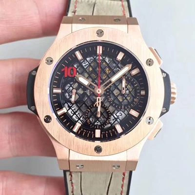 Hublot Big Bang 10 Years 1:1 Best Edition Replica Watch Swiss ETA4100 Black Skeleton Dial