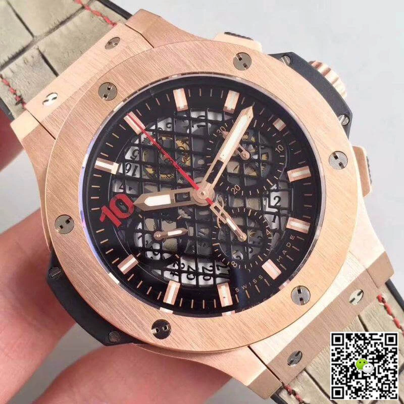 Hublot Big Bang 10 Years 1:1 Best Edition Replica Watch Swiss ETA4100 Black Skeleton Dial