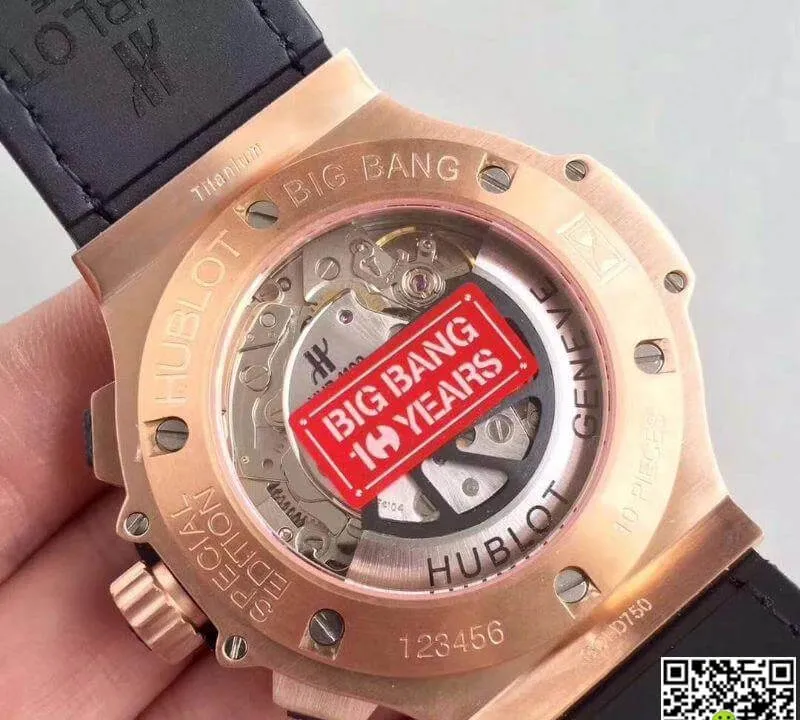Hublot Big Bang 10 Years 1:1 Best Edition Replica Watch Swiss ETA4100 Black Skeleton Dial