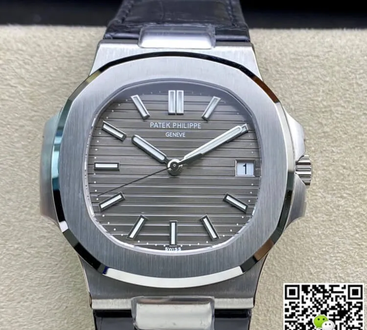 Patek Philippe Nautilus 5711G-001 3K Factory 1:1 Best Edition Replica Watch Leather Strap