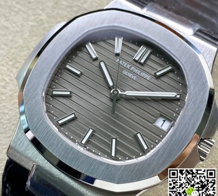Patek Philippe Nautilus 5711G-001 3K Factory 1:1 Best Edition Replica Watch Leather Strap
