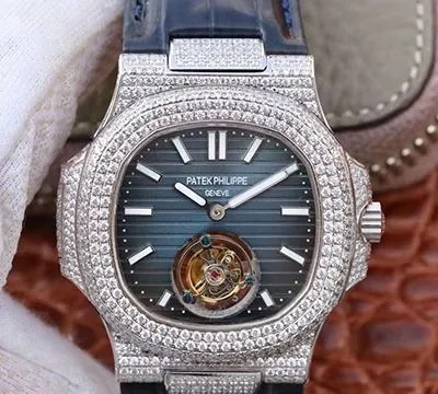 Patek Philippe Nautilus Tourbillon R8 Factory 1:1 Best Edition Swiss Tourbillon Blue Dial