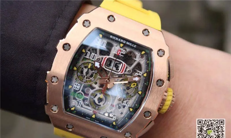 Richard Mille RM11-03 KV Factory 1:1 Best Edition Replica Watch Swiss ETA7750 Yellow Strap