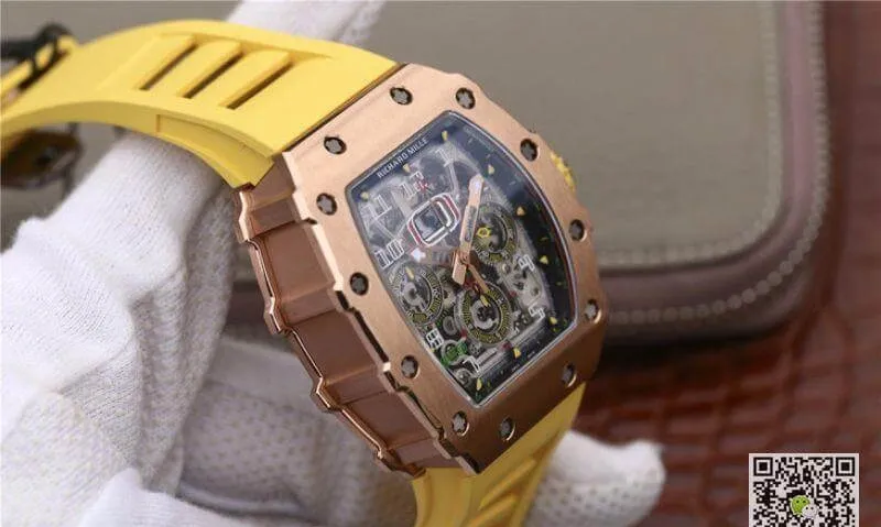 Richard Mille RM11-03 KV Factory 1:1 Best Edition Replica Watch Swiss ETA7750 Yellow Strap