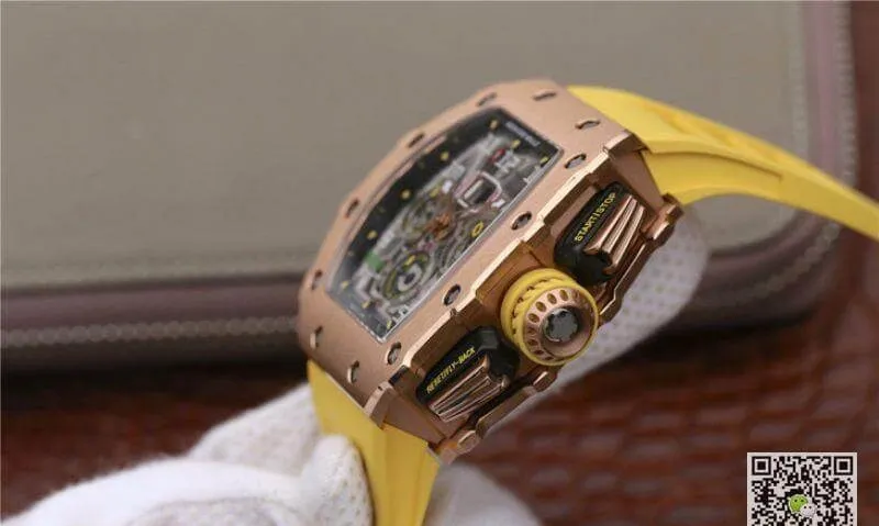 Richard Mille RM11-03 KV Factory 1:1 Best Edition Replica Watch Swiss ETA7750 Yellow Strap