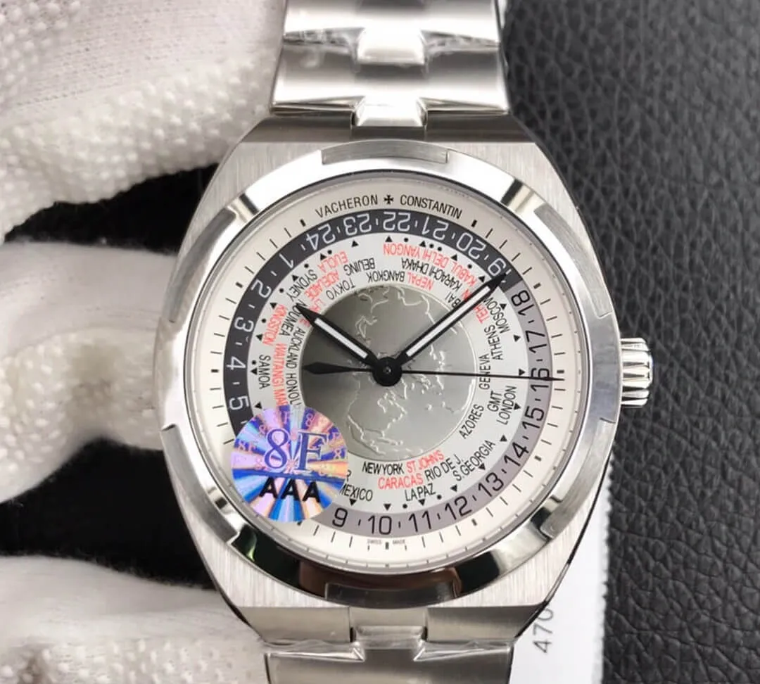 Vacheron Constantin Overseas 7700V 110A-B129 8F Factory 1:1 Best Edition Replica Watch Silver Strap