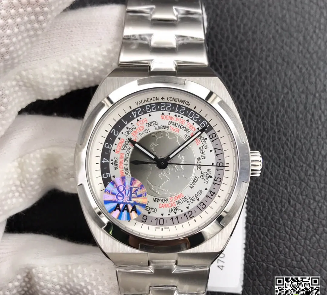 Vacheron Constantin Overseas 7700V 110A-B129 8F Factory 1:1 Best Edition Replica Watch Silver Strap