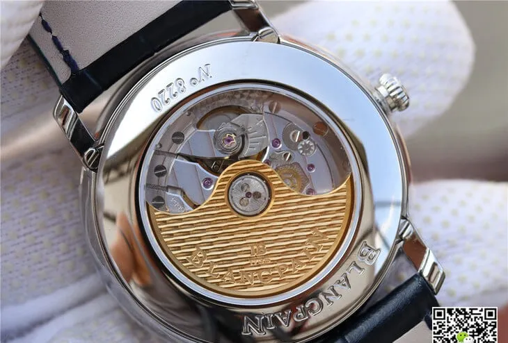 Blancpain Villeret 6654-1529-55B OM Factory 1:1 Best Edition Replica Watch V2 Blue Strap