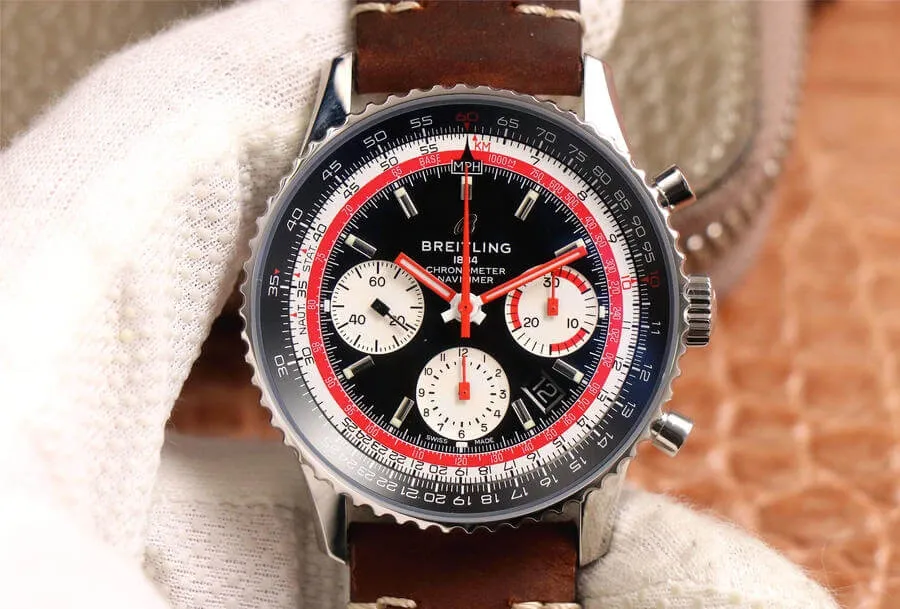Breitling Navitimer AB01211B1B1X1 V9 Factory 1:1 Best Edition Replica Watch Brown Strap