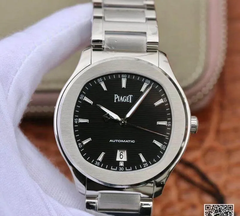 Piaget Polo’ S G0A41003 MKS Factory 1:1 Best Edition Replica Watch Black Textured Dial On Stainless Steel Bracelet Swiss ETA 1110