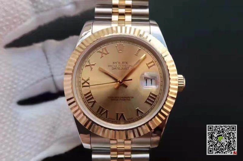 Rolex Datejust 41 126333-007 1:1 Best Edition Replica Watch Swiss ETA2836-2 Gold Wrapped Two Tone Stainless Steel Bracelet