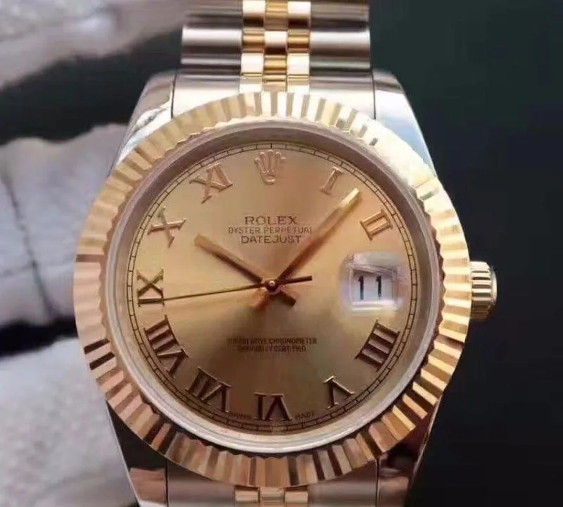 Rolex Datejust 41 126333-007 1:1 Best Edition Replica Watch Swiss ETA2836-2 Gold Wrapped Two Tone Stainless Steel Bracelet