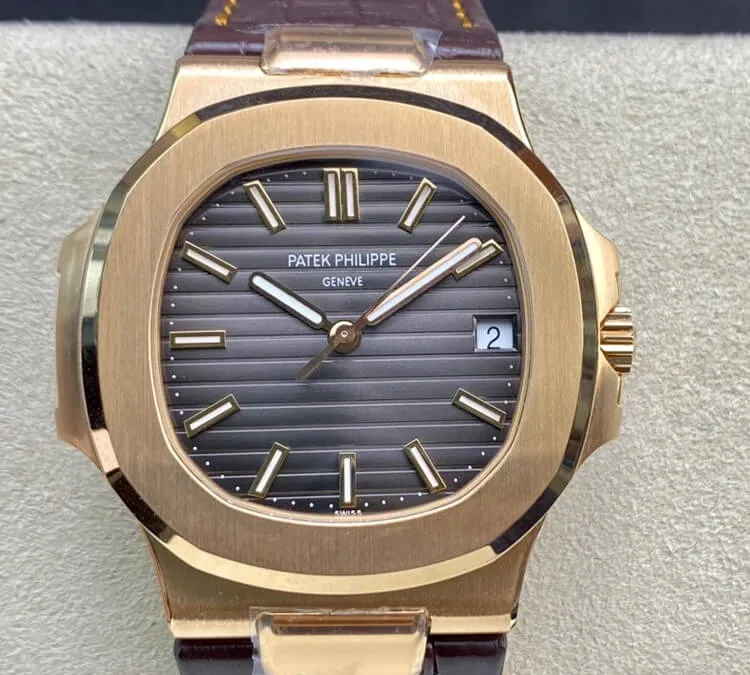 Patek Philippe Nautilus 5711R 3K Factory 1:1 Best Edition Replica Watch Brown Leather Strap