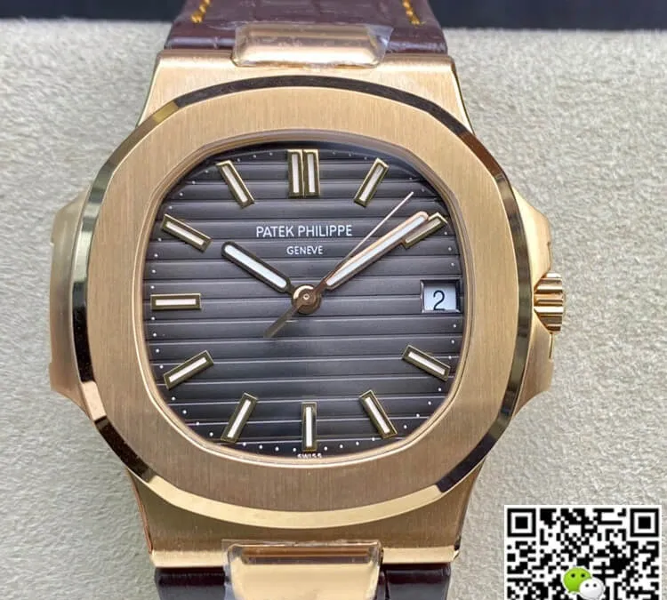 Patek Philippe Nautilus 5711R 3K Factory 1:1 Best Edition Replica Watch Brown Leather Strap