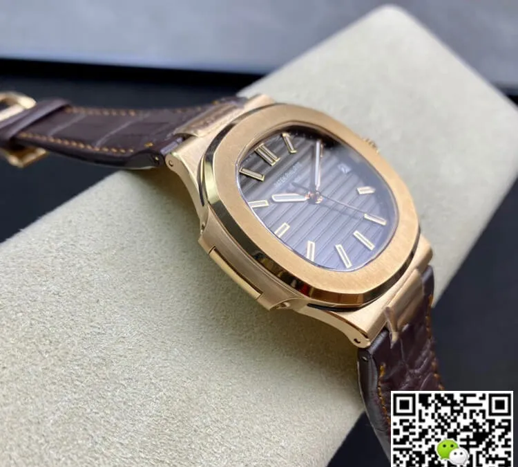 Patek Philippe Nautilus 5711R 3K Factory 1:1 Best Edition Replica Watch Brown Leather Strap