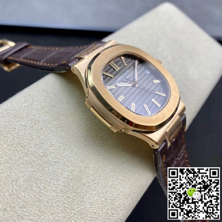 Patek Philippe Nautilus 5711R 3K Factory 1:1 Best Edition Replica Watch Brown Leather Strap