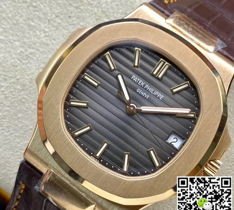 Patek Philippe Nautilus 5711R 3K Factory 1:1 Best Edition Replica Watch Brown Leather Strap