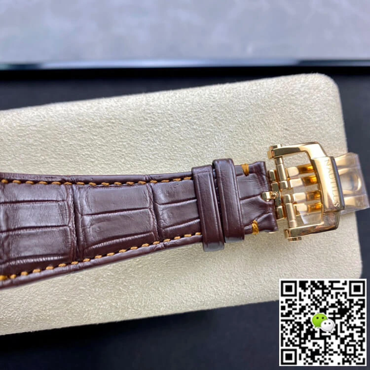 Patek Philippe Nautilus 5711R 3K Factory 1:1 Best Edition Replica Watch Brown Leather Strap