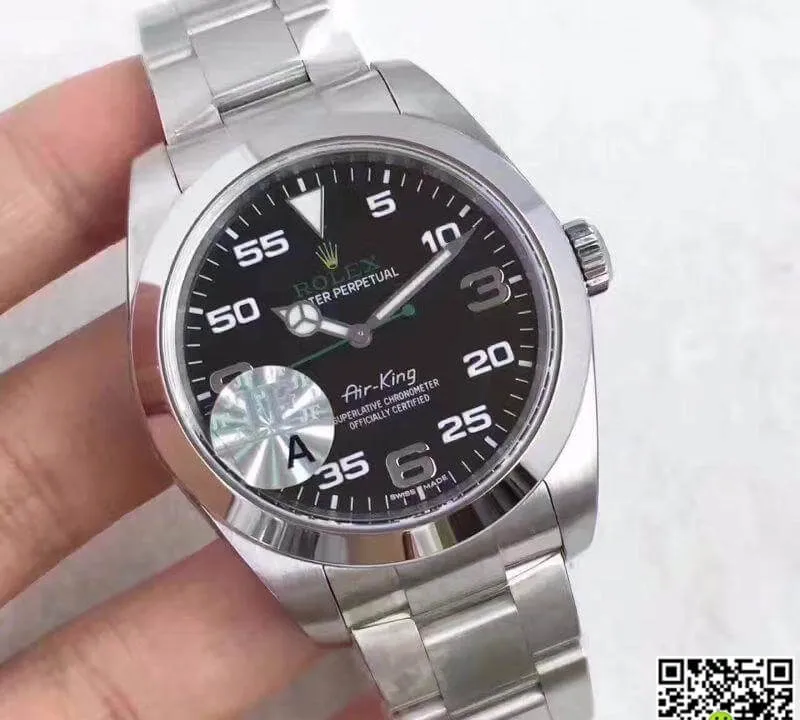 Rolex Air-King 116900 JF Factory 1:1 Best Edition Replica Watch Swiss ETA3131 Black Dial