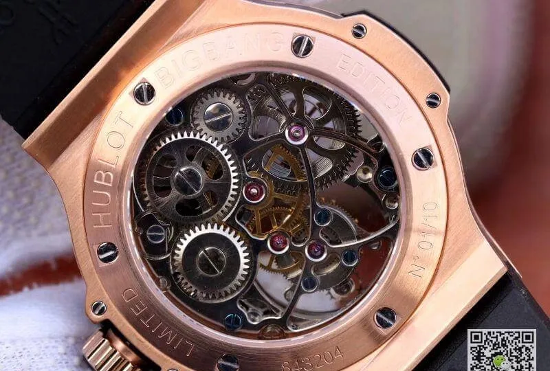 Hublot Big Bang hollow tourbillon 1:1 Best Edition Replica Watch Swiss Seagull hand-winding tourbillon movement 18K Rose Gold