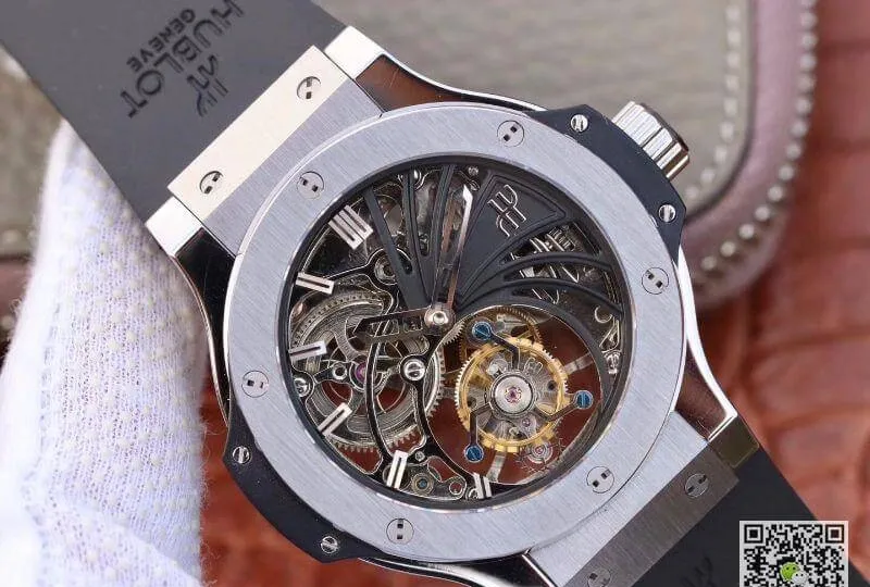 Hublot Big Bang hollow tourbillon 1:1 Best Edition Replica Watch Swiss Seagull hand-winding tourbillon movement Skeleton Dial