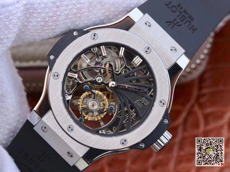 Hublot Big Bang hollow tourbillon 1:1 Best Edition Replica Watch Swiss Seagull hand-winding tourbillon movement Skeleton Dial