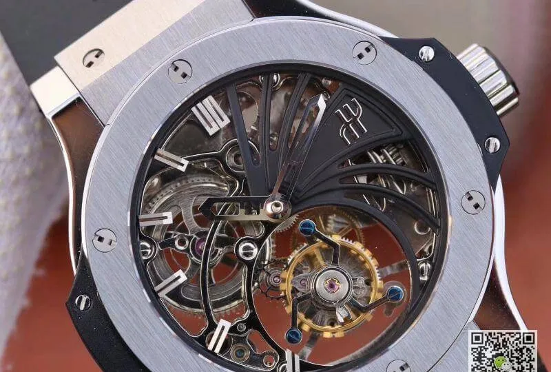 Hublot Big Bang hollow tourbillon 1:1 Best Edition Replica Watch Swiss Seagull hand-winding tourbillon movement Skeleton Dial